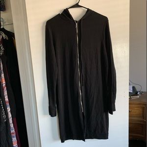 Black hooded sweater